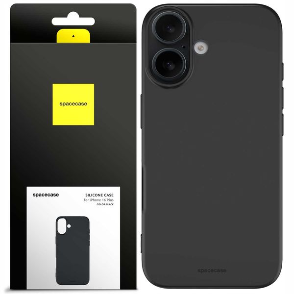 Spacecase Silicone Case iPhone 16 Plus black zdjęcie 1