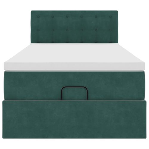 Łóżko otomana z materacem i LED, ciemnozielony 80x200cm aksamit na Arena.pl
