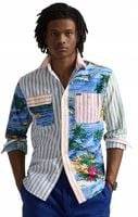 Polo Ralph Lauren Niebieska koszula oxford oversize w tropikalny XL
