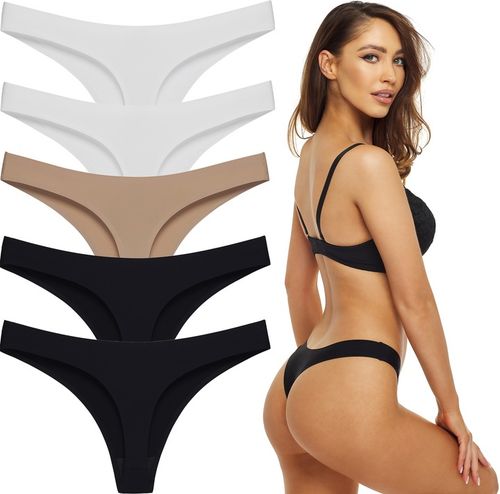 5x Majtki stringi damskie bawełniane wygodne elastyczne seksowne zestaw na Arena.pl