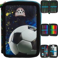 BACKUP PIÓRNIK SZKOLNY TRZYKOMOROWY WYPOSAŻENIE KREDKI PISAKI PIŁKA