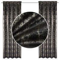 Zasłona zaciemniająca welwetowa na taśmie Eurofirany 140X270 INGRID czarny