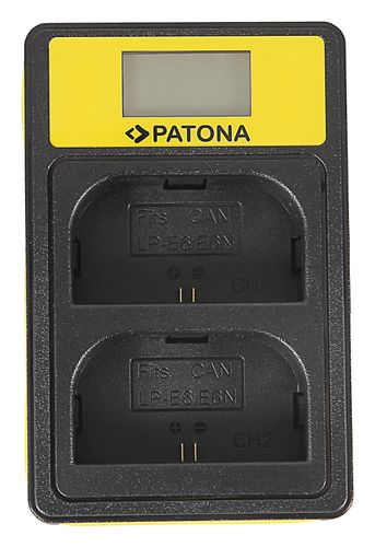 Patona podwójna ładowarka Dual LCD USB do akumulatorów Canon LP-E6 na Arena.pl