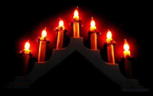 ŁADNY ŚWIECZNIK ADWENTOWY MIGAJĄCY PŁOMIEŃ 7 LED na Arena.pl