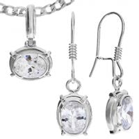 SREBRNY KOMPLET Z CYRKONIAMI SREBRO PRÓBY 925