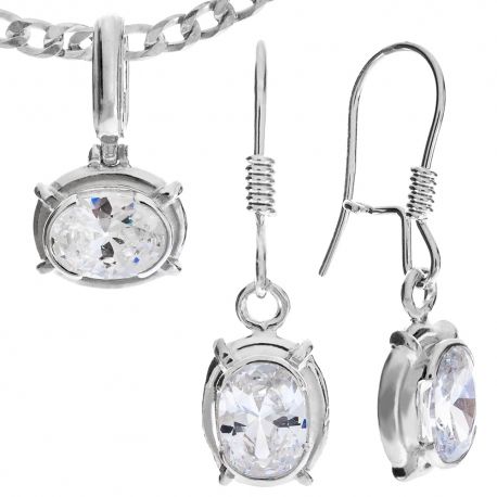SREBRNY KOMPLET Z CYRKONIAMI SREBRO PRÓBY 925 na Arena.pl