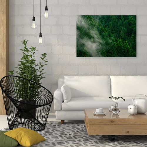Obraz na płótnie – Canvas, mgła nad lasem 60x40 na Arena.pl