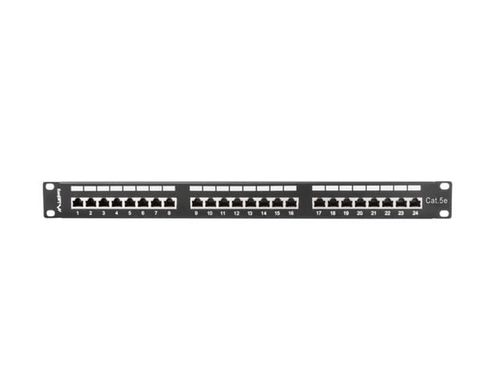LANBERG Patch Panel 24 Port 1U Kat.5E czarny ekranowany na Arena.pl