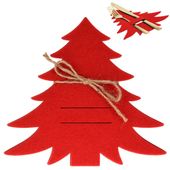 Pokrowiec etui na sztućce czerwony choinka 4 szt.