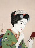 Plakat 13x18cm Woman Applying Rouge, Hashiguchi Japoński Vintage