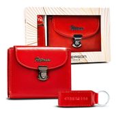 zestaw prezentowy: skórzany portfel damski i brelok - peterson