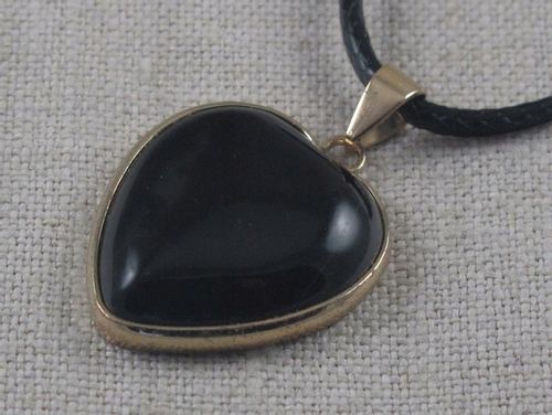 WISIOREK kamień ONYKS CZARNY serce 25mm [W1073] na Arena.pl