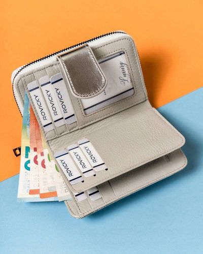 skórzany portfel damski na zatrzask i suwak - lorenti na Arena.pl