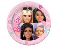 talerzyki papierowe barbie sweet life, okrągłe 23