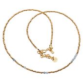 Naszyjnik urodzeniowy marzec - akwamaryn, złoty hematyt i srebro złocone