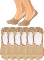 6-pak BEŻOWE skarpetki damskie STOPKI bawełniane NIEWIDOCZNE jakość 35-38