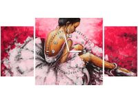 80X40CM ZEGAR ZEGAR ŚCIENNY OBRAZ BALETNICA RÓŻOWYM TLE OBRAZ