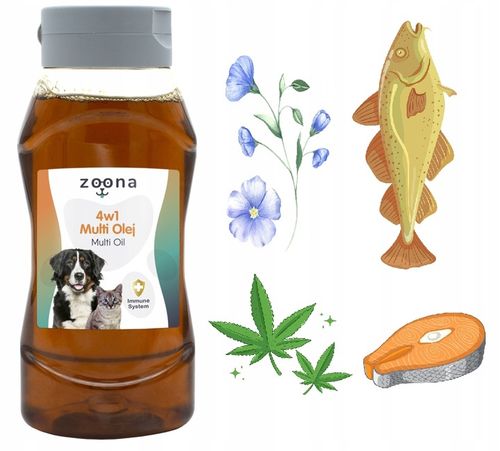 Multi Olej 4w1 500ml Łosoś Len Konopie Dorsz Pies na Arena.pl