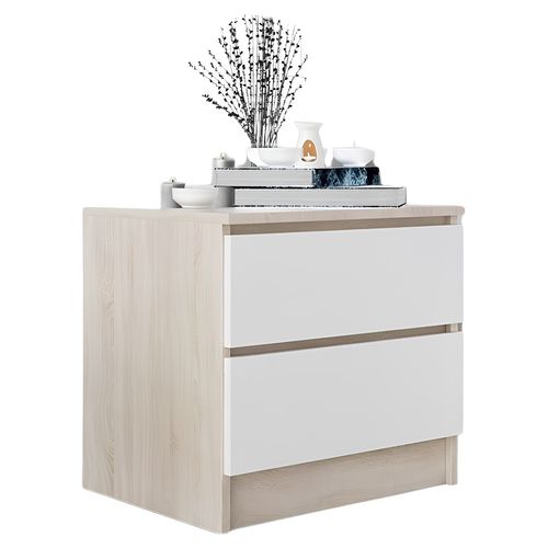 Stolik Nocny Szafka Nocna MDF 45 x 48x 40 CM Zoe Dąb Sonoma Biały Mat na Arena.pl