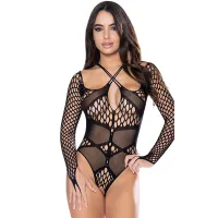 magic silk body seamless długi rękaw wysoki kołnierz czarny uniwersalny