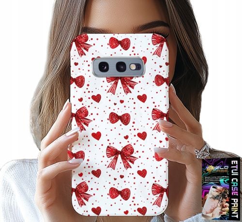 ETUI DO SAMSUNG GALAXY S10E - CZERWONE WSTĄŻKI WSTĄŻKA MODNE WZORY na Arena.pl