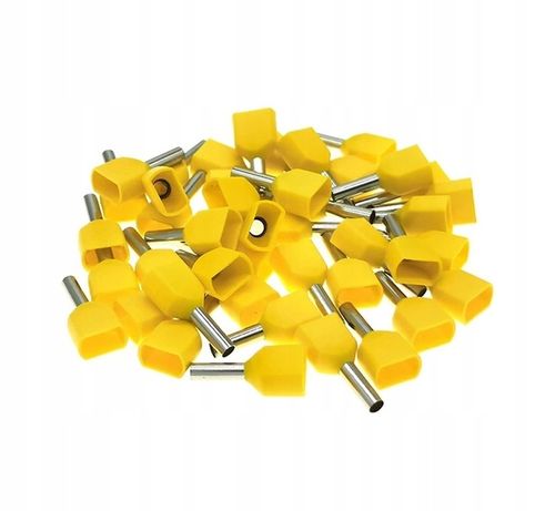 KOŃCÓWKA TULEJKOWA IZOLOWANA 2x6/14 PODWÓJNA ŻÓŁTA na Arena.pl