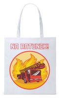 Dla Strażaka Prezent Torba Eco Biała Shopper Z Nadrukiem Ze Zdjęciem