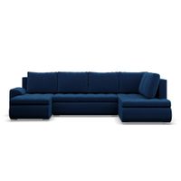 Duży narożnik U, prawostronny, BOSCO, velvet, 300cm, granatowy | TYLETEGOTU