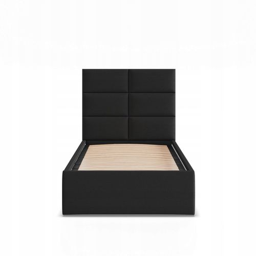 Łóżko Ramowe YORK CZARNE JEDNOOSOBOWE Tapicerowane Pojedyncze na Arena.pl