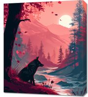 Obraz 60x70cm Wilk Przy Brzegu Lasu
