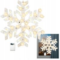 ŚWIECĄCA GWIAZDA OZDOBY ŚWIĄTECZNE led na okno DEKORACJA ŚNIEŻYNKA DUŻA 42