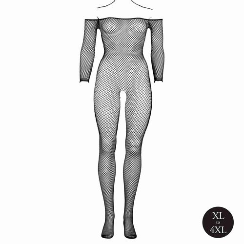 Bodystocking With Off Shoulder Neckline, Fishnet Structure And Open Crotch. na Arena.pl