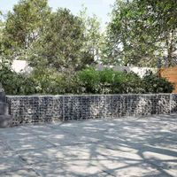 Kosz gabionowy z pokrywą, 700x50x50 cm, galwanizowane żelazo