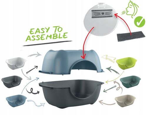 Duża Modułowa Otwarta Kuweta dla kota z Niskim Wejściem na żwirek dla kota na Arena.pl