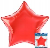 BALON FOLIOWY GWIAZDKA CZERWONA DEKORACJA URODZINOWA NA PRZYJĘCIE 3D