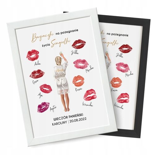 Ramka WIECZÓR PANIEŃSKI na odcisk ust PLAKAT A4 na Arena.pl