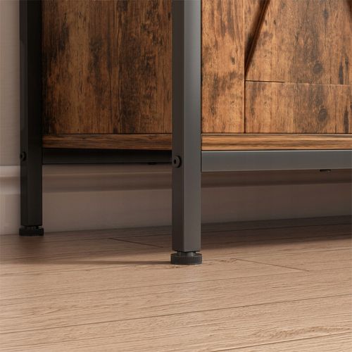 Komoda retro z otwartymi półkami vintage pojemna brązowa loft szafka na Arena.pl