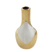 Wazon ceramiczny RAKEL 12x12x23 beżowy + złoty