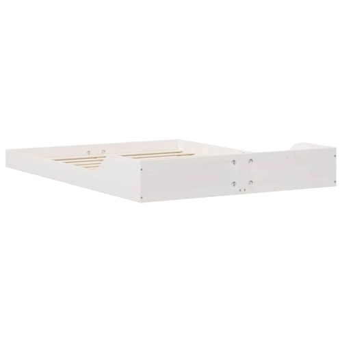 Ramka łóżka Biały 135 x 190 cm Lite drewno sosnowe na Arena.pl