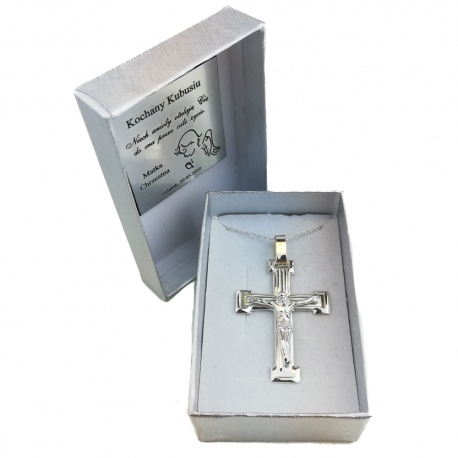 SREBRNY KRZYŻ Z UKRZYŻOWANYM JEZUSEM SREBRO PRÓBY 925 zdjęcie 3