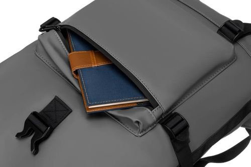 pojemny plecak miejski w szarym kolorze wykonany z poliestru - peterson na Arena.pl