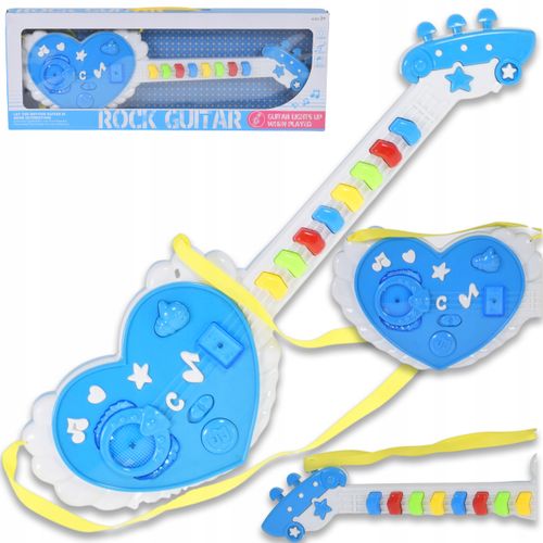 EDUKACYJNA GITARA NA BATERIĘ INTERAKTYWNY INSTRUMENT DLA DZIECI ŚWIECI GRA na Arena.pl