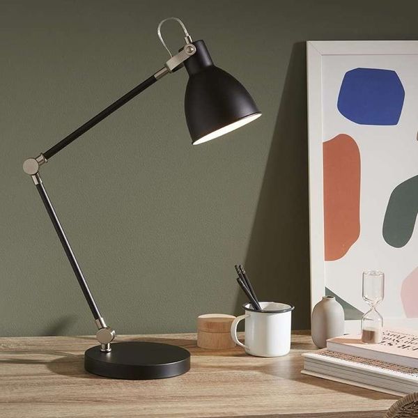 Stołowa LAMPA loftowa HOUSE 107739 Markslojd metalowa LAMPKA biurkowa stojąca cyna czarna zdjęcie 1