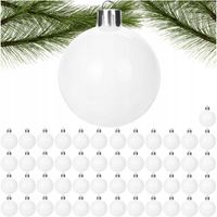 BOMBKI CHOINKOWE OZDOBA BOMBKI NA CHOINKĘ NA ŚWIĘTA BIAŁE 50szt. OZDOBNE