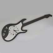 Wielki zegar ścienny czarny ( antracyt ) Gitara