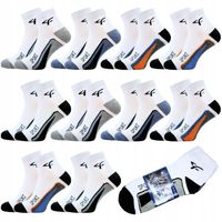 10x SKARPETY BIAŁE MĘSKIE BAWEŁNIANE SKARPETKI SPORTOWE 43-46