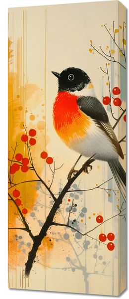 Obraz 40x100cm Jesienny Rudzik zdjęcie 1