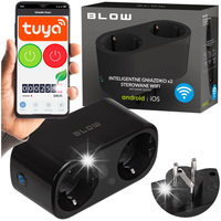 INTELIGENTNE GNIAZDKO WiFi SMART TUYA PODWÓJNE WATOMIERZ PROGRAMATOR 16A