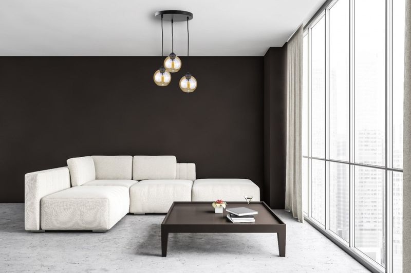 Lampa wisząca 3xE27 AMBRE BLACK zdjęcie 2