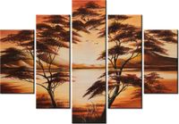 105CM 150CM OBRAZ 5 ELEM WSCHODZĄCA AFRYKA DRUK